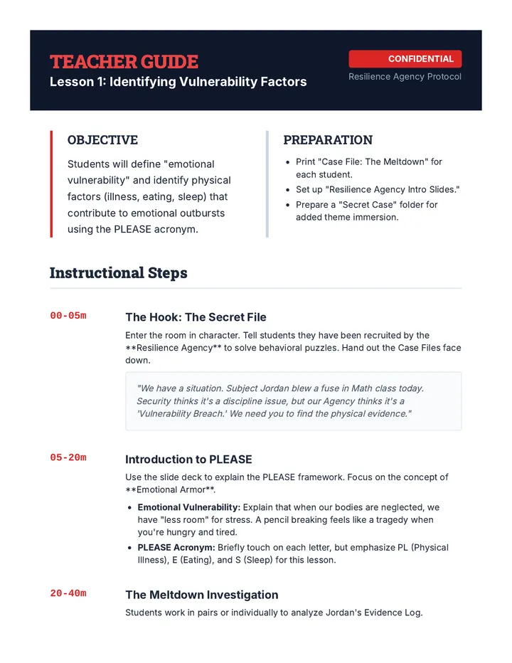 Vulnerability Factors Teacher Guide