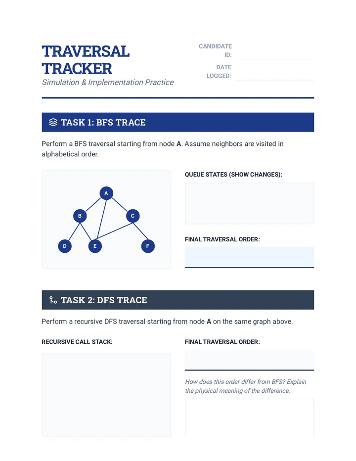 Traversal Tactics Worksheet