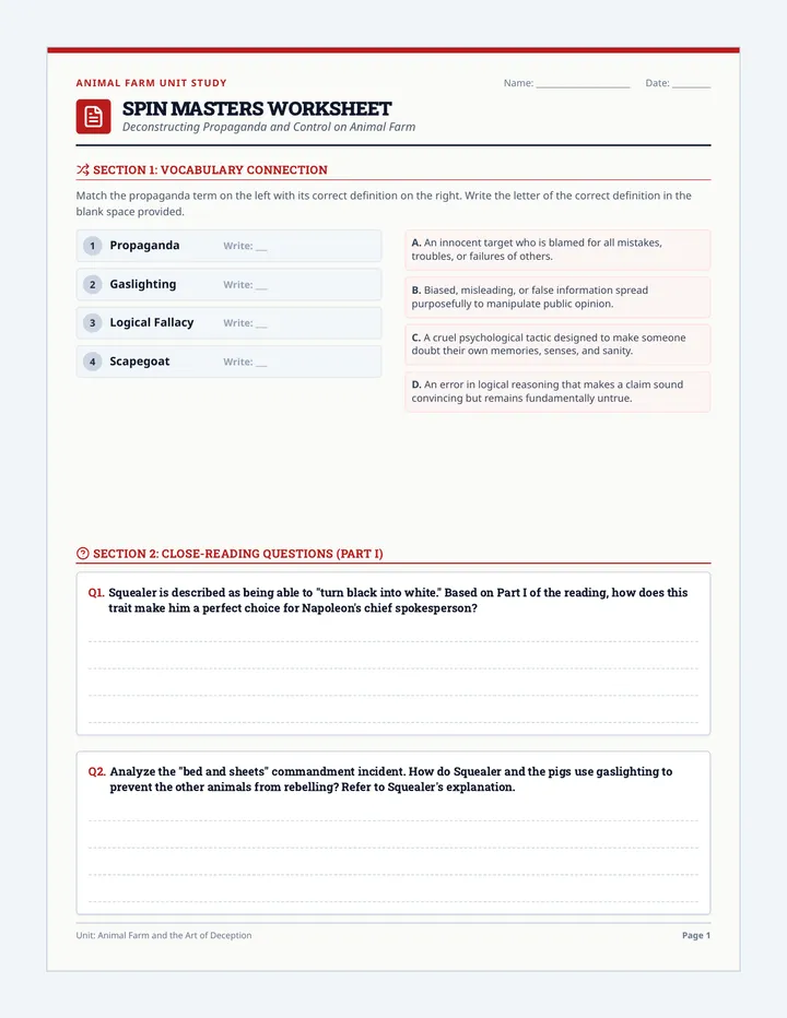 Spin Masters Analysis Worksheet