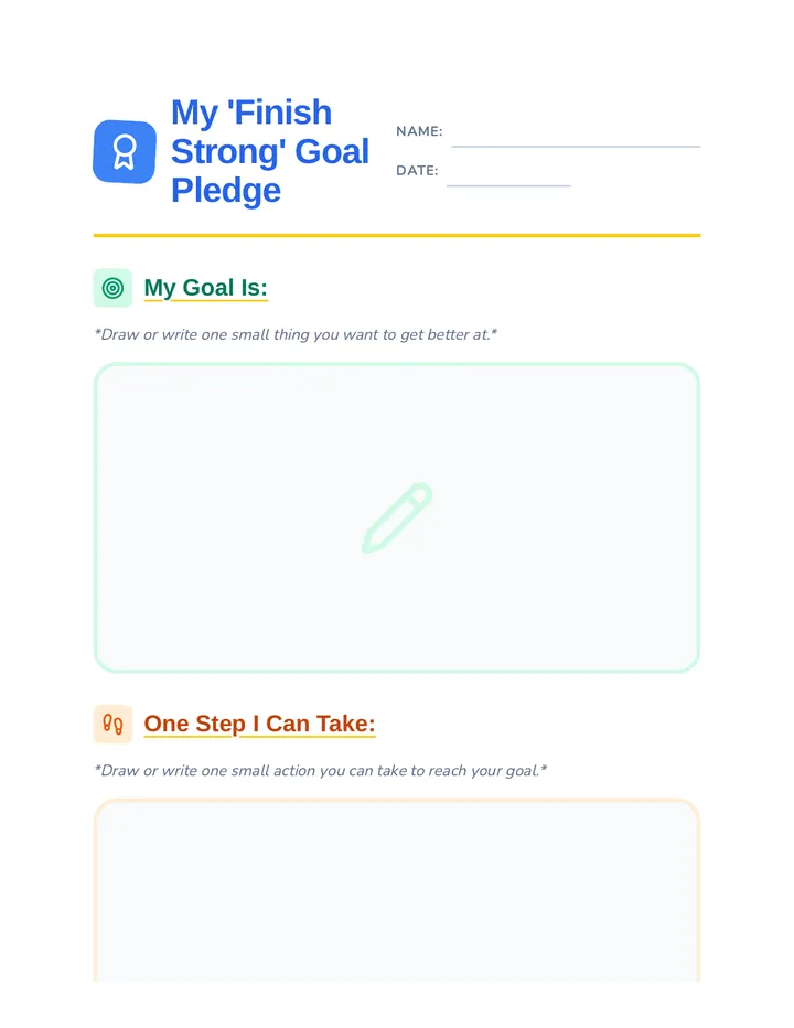 Goal Pledge Worksheet