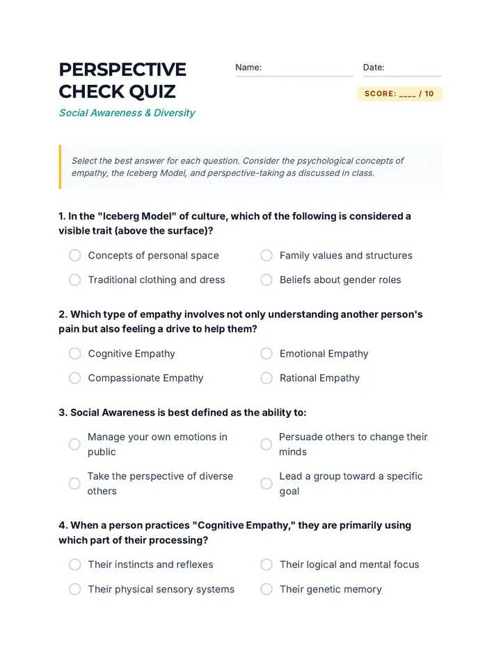 Perspective Check Quiz