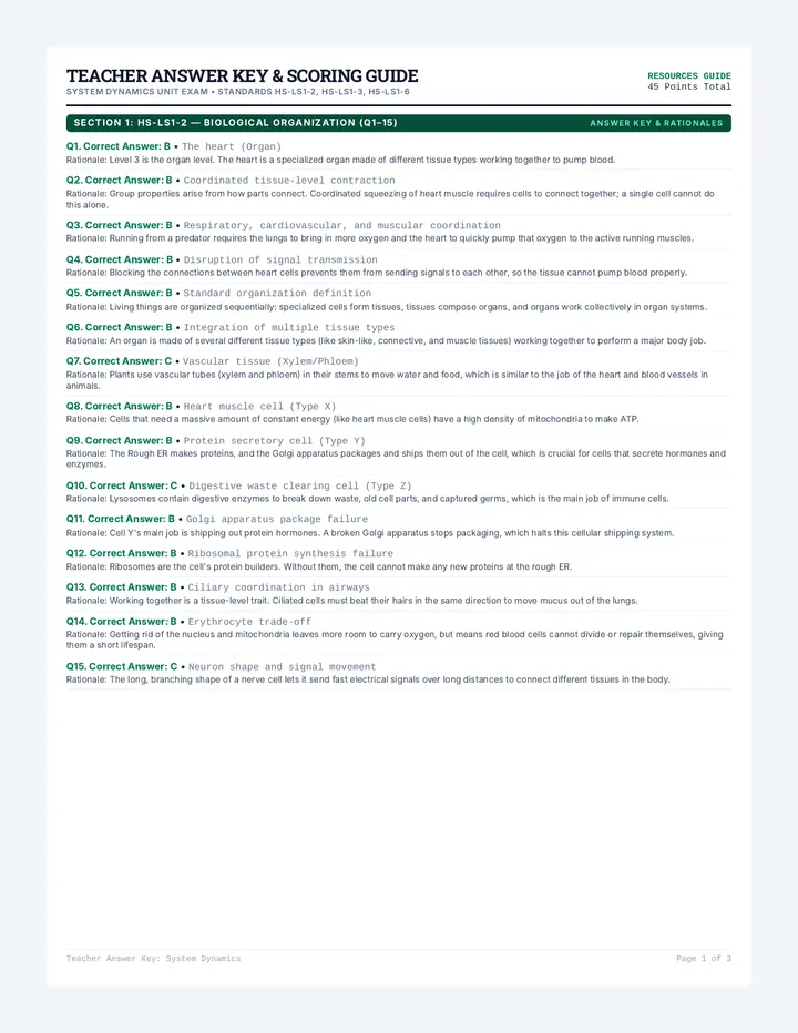 System Dynamics Answer Key