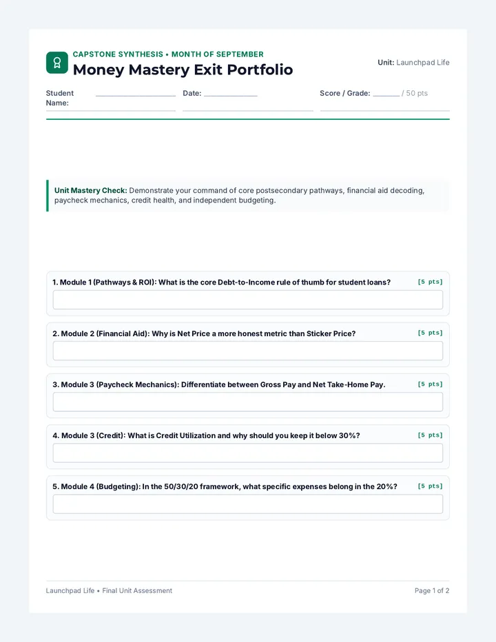 Money Mastery Exit Portfolio