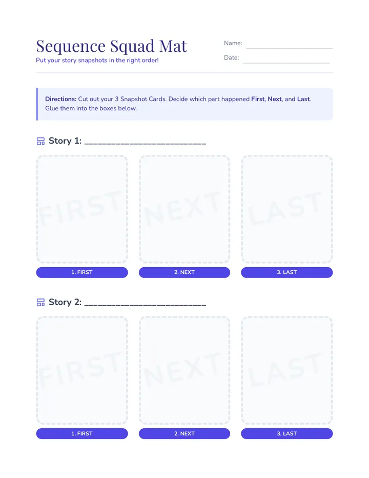 Sorting Mat Worksheet