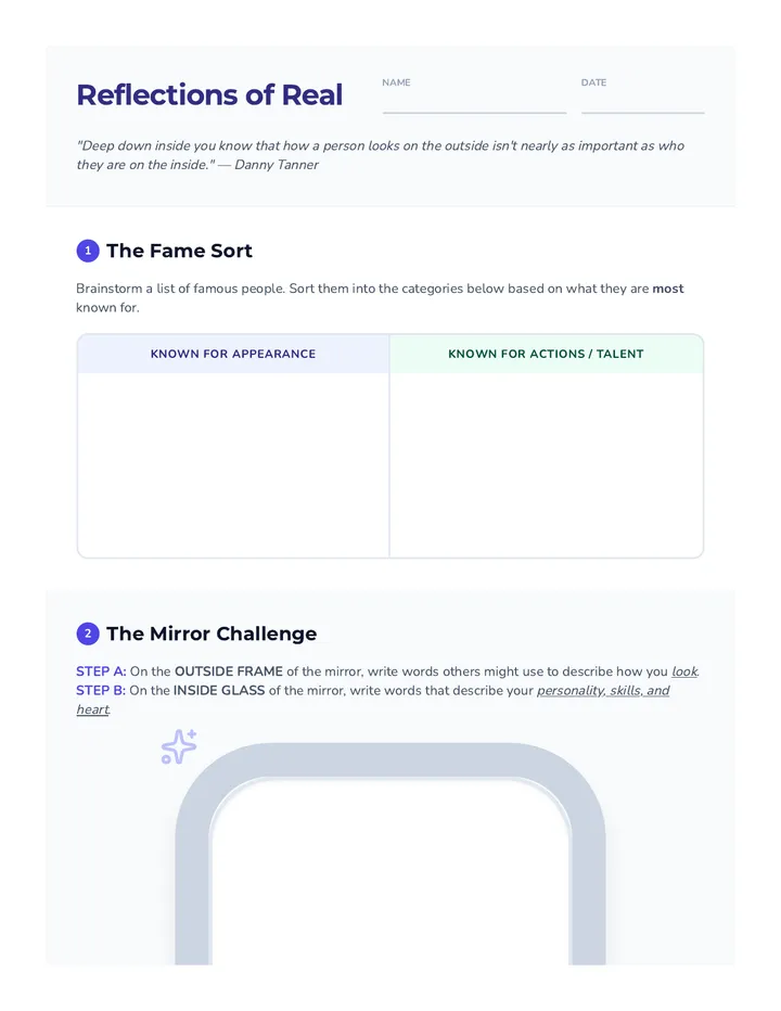 Mirror Challenge Worksheet
