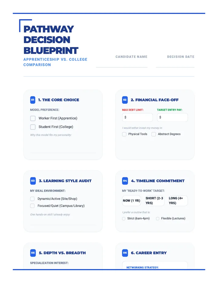 Pathway Decision Blueprint Worksheet