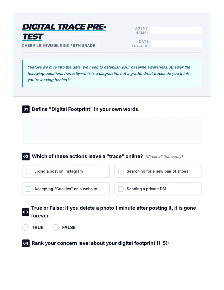 Digital Trace Pretest