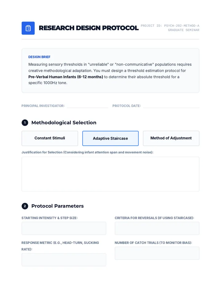 Experimental Design Protocol Worksheet