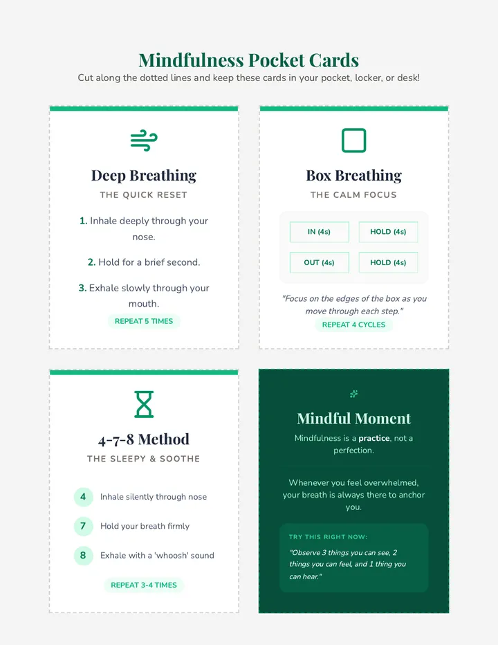 Mindfulness Pocket Cards