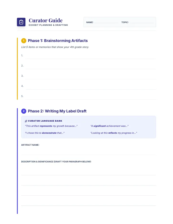 Curator Guide Worksheet