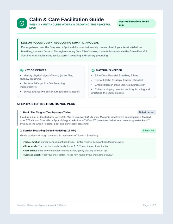Calm And Care Teacher Guide