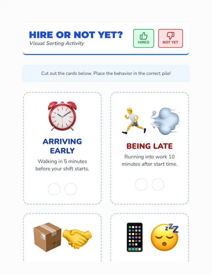 Hire or Not Cards