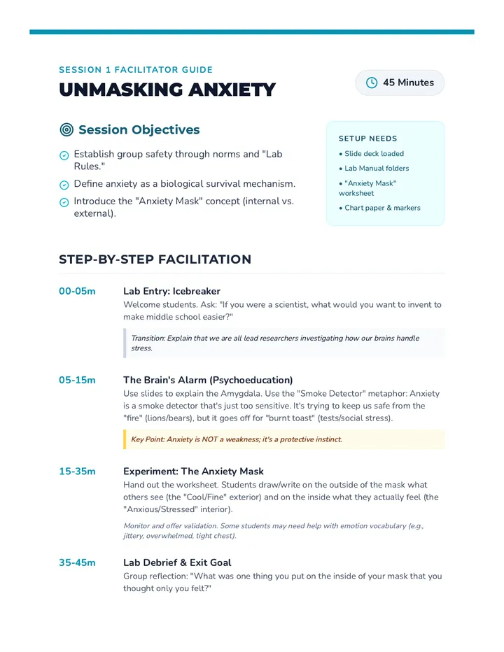 Unmasking Anxiety Facilitator Guide
