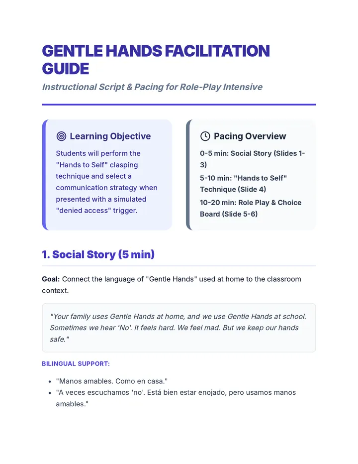 Gentle Hands Teacher Guide