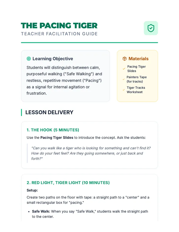 Pacing Tiger Teacher Guide