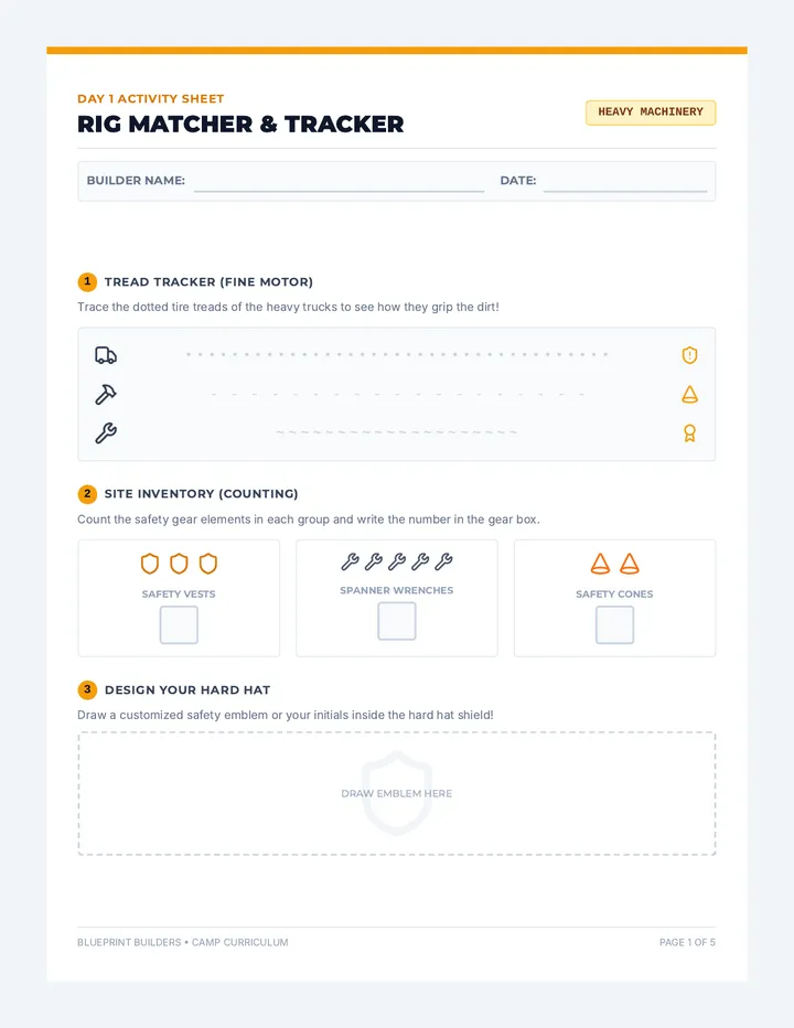 Blueprint Builders Worksheets