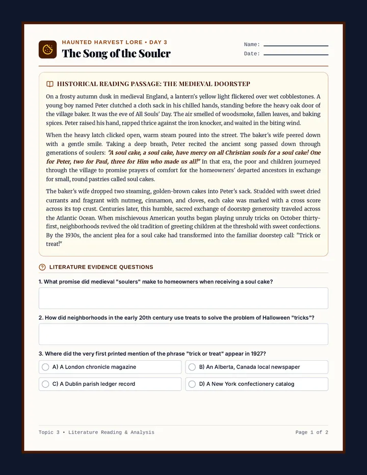 Trick or Treat Workbook