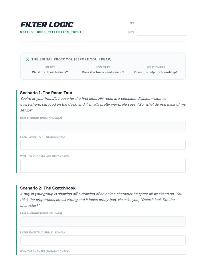 Filter Logic Worksheet
