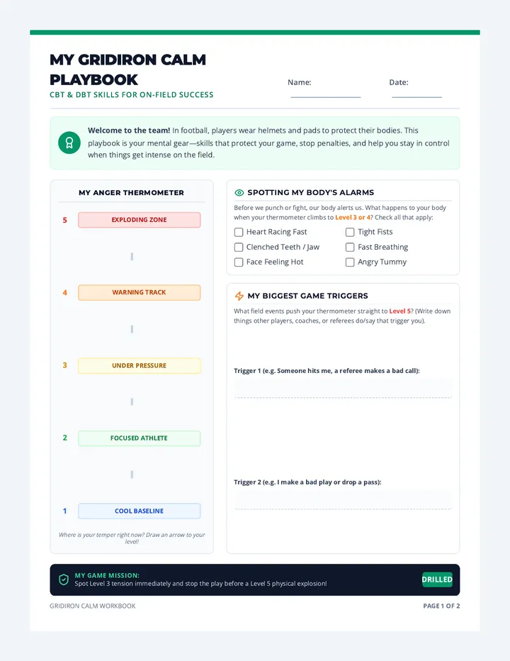 Gridiron Calm Student Workbook