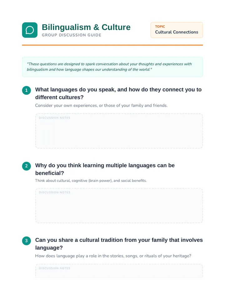 Bilingualism Discussion Questions