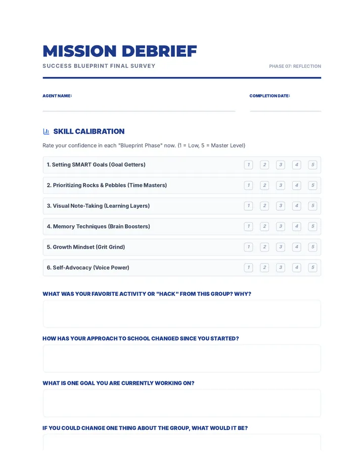 Success Blueprint Final Survey Document