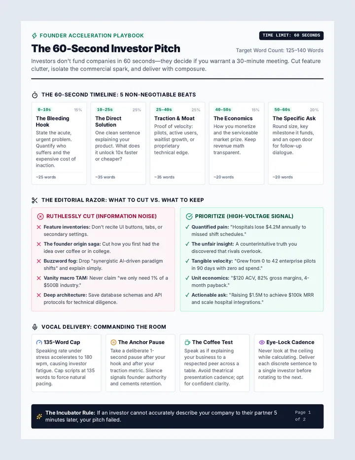 Sixty Second Pitch Guide