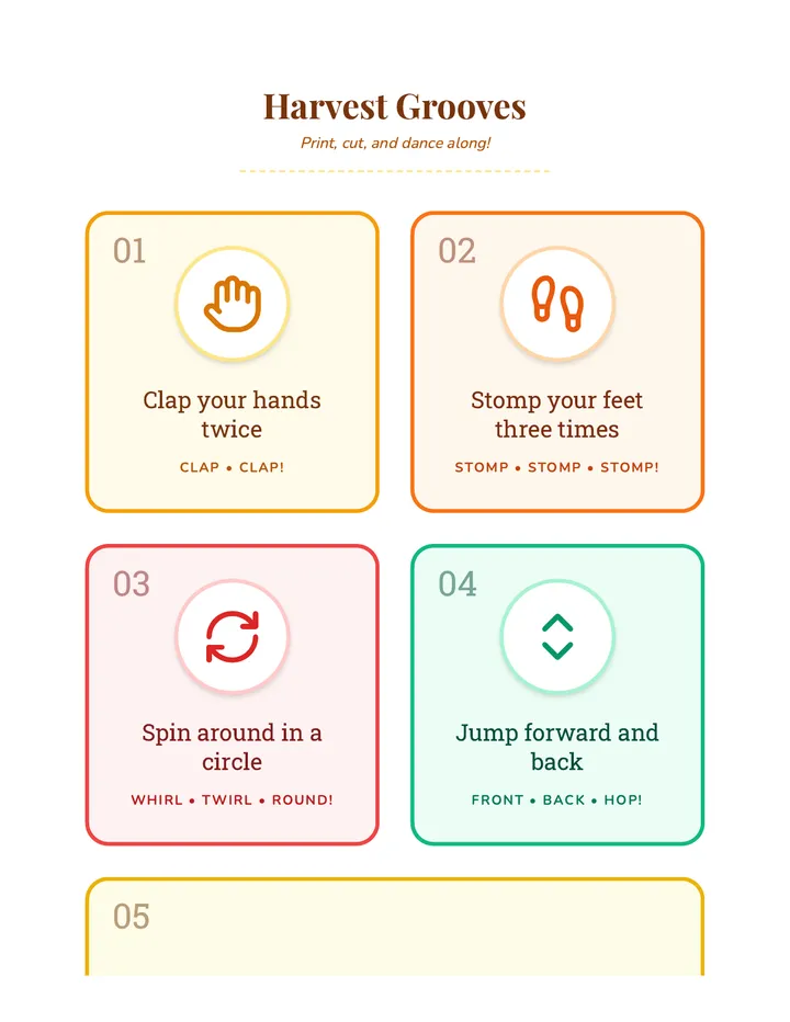 Harvest Grooves Dance Cards