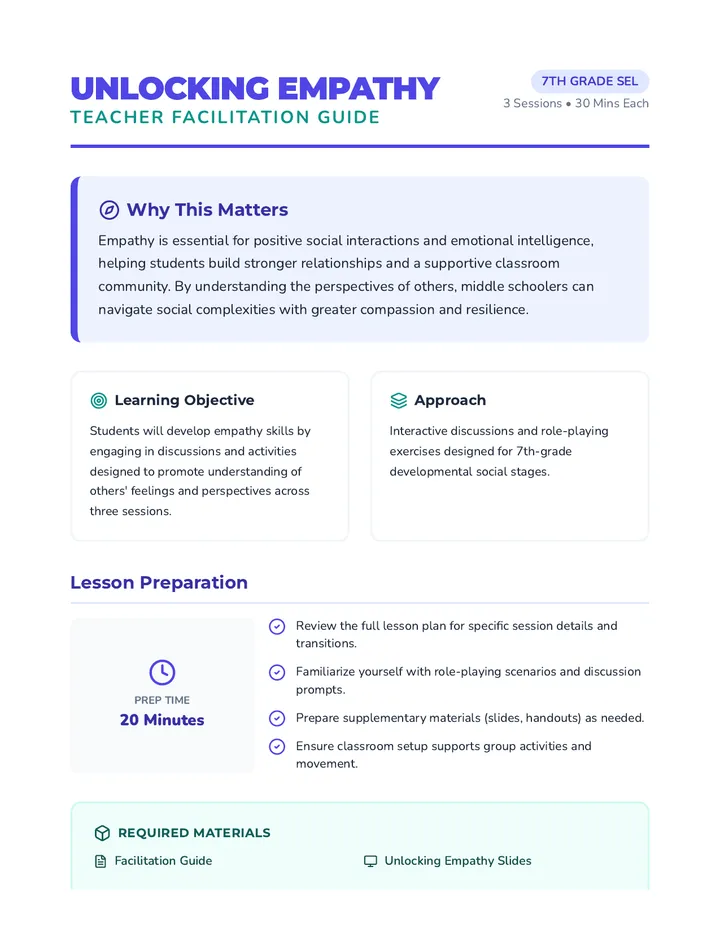 Unlocking Empathy Teacher Guide