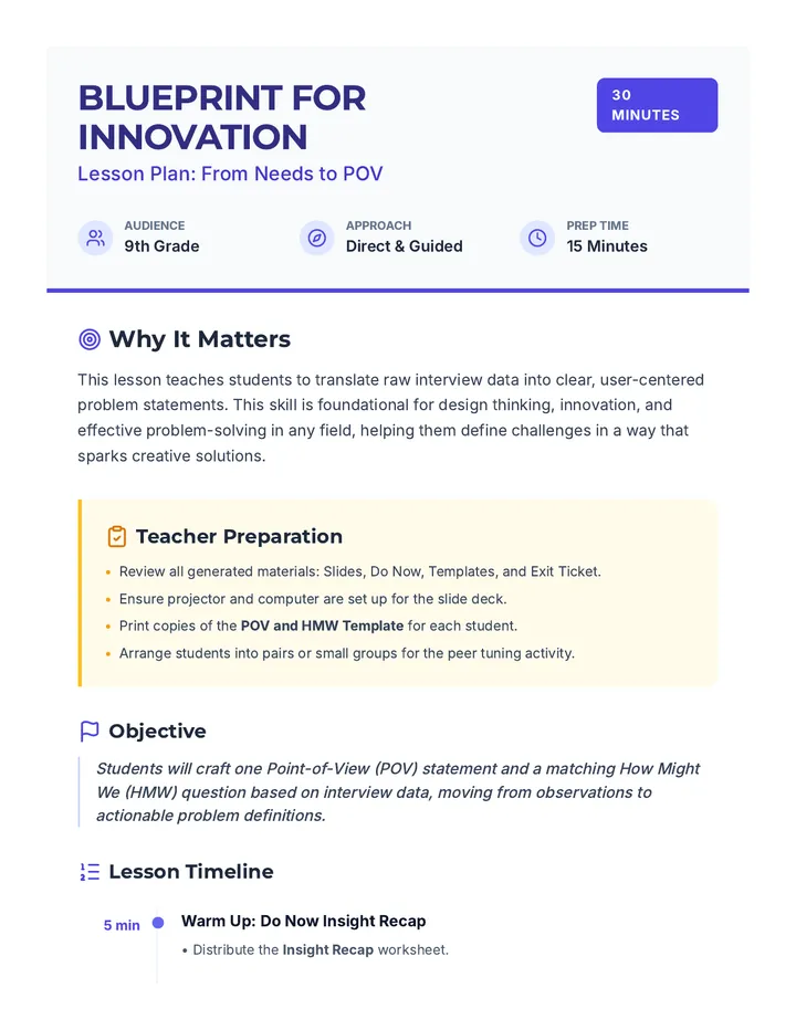 Blueprint Lesson Plan