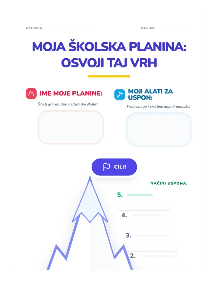 Moja Školska Planina Osvoji Taj Vrh Radni List Rezultat
