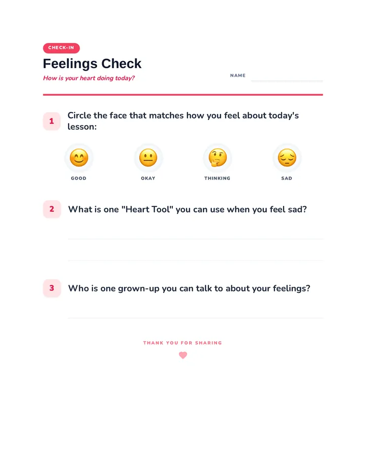 Grief Reflection Exit Ticket