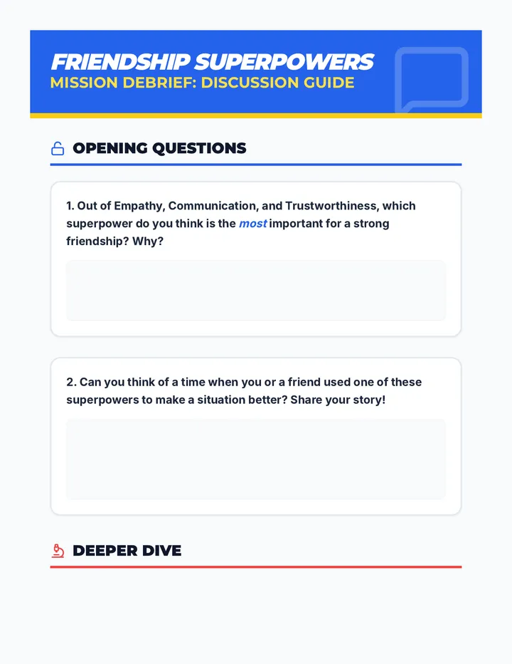 Friendship Discussion Guide