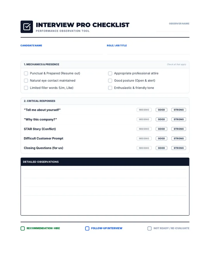 Interview Pro Checklist