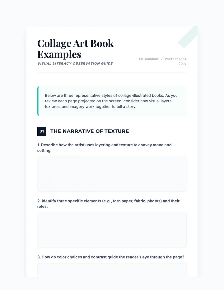 Collage Art Book Examples Handout