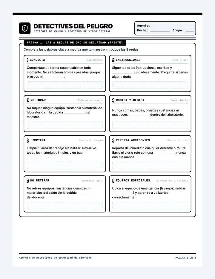 Detectives del Peligro Notas de Garabatos