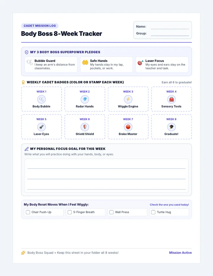 Focus Tracker Activity Sheet