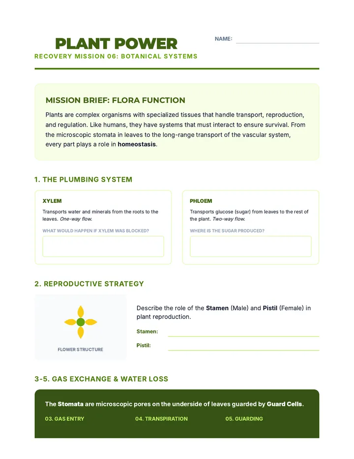 Plant Systems Recovery Guide
