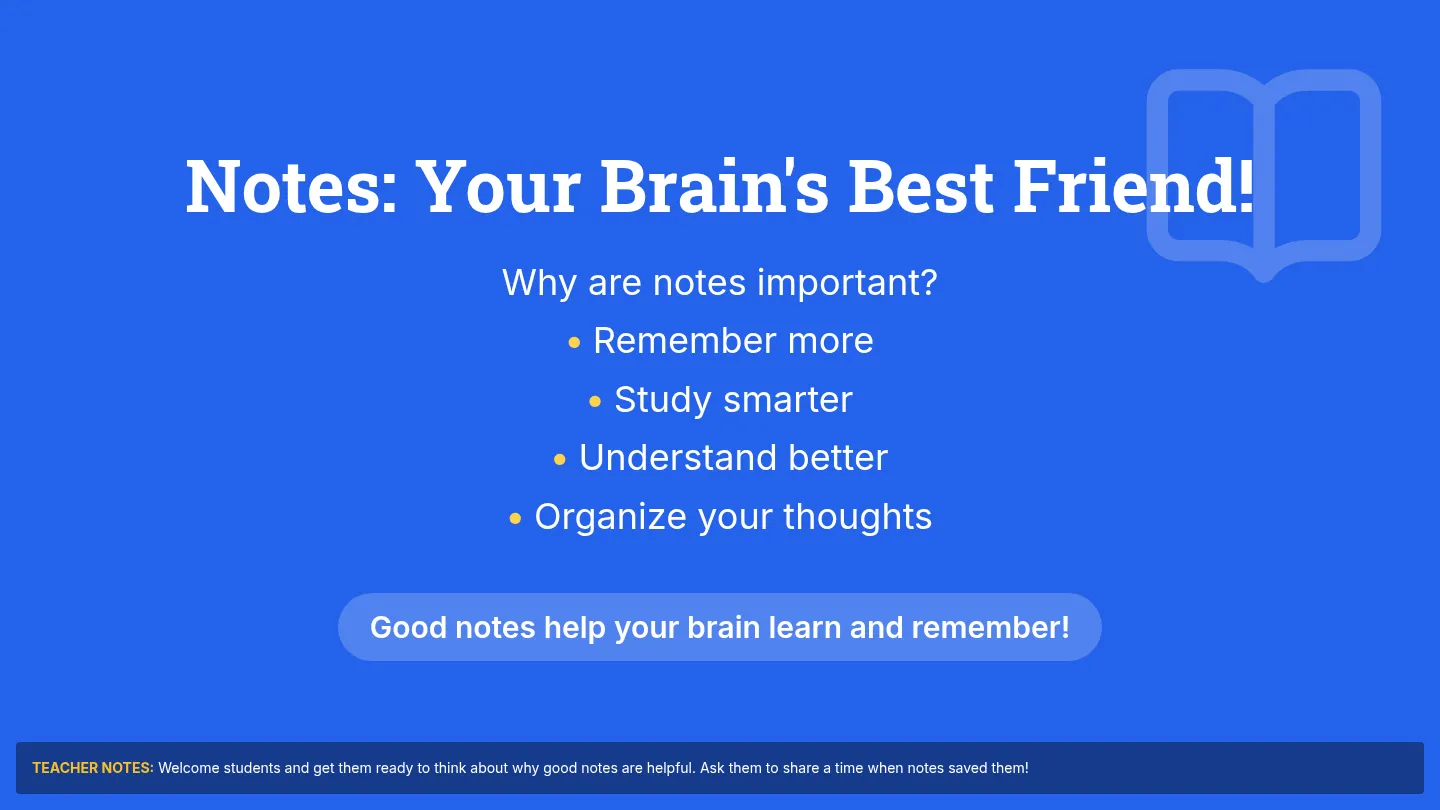 Note Taking and Comprehension Slides