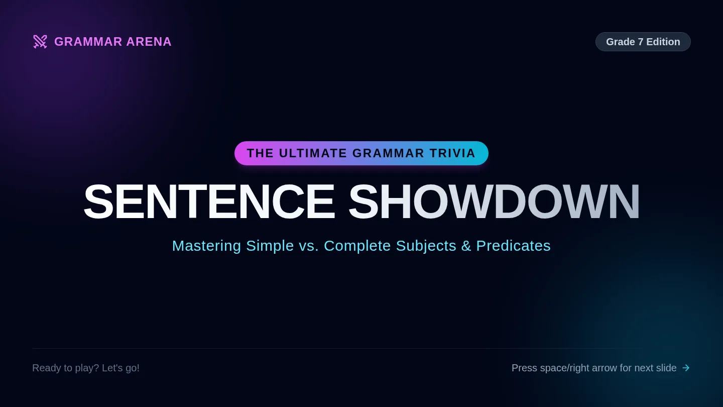 Sentence Showdown Slides
