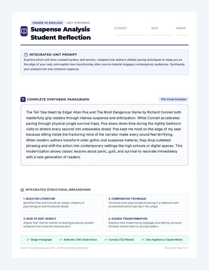 Suspense Analysis Student Reflection