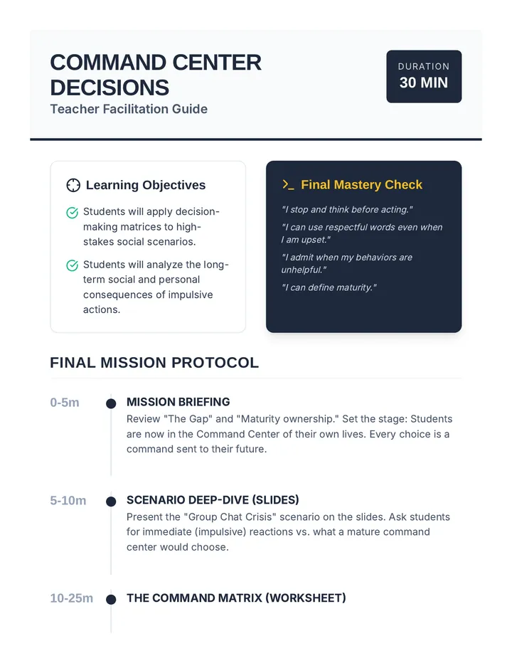 Command Center Lesson Guide • Material • Lenny.com