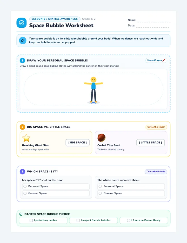 Space Bubble Worksheet