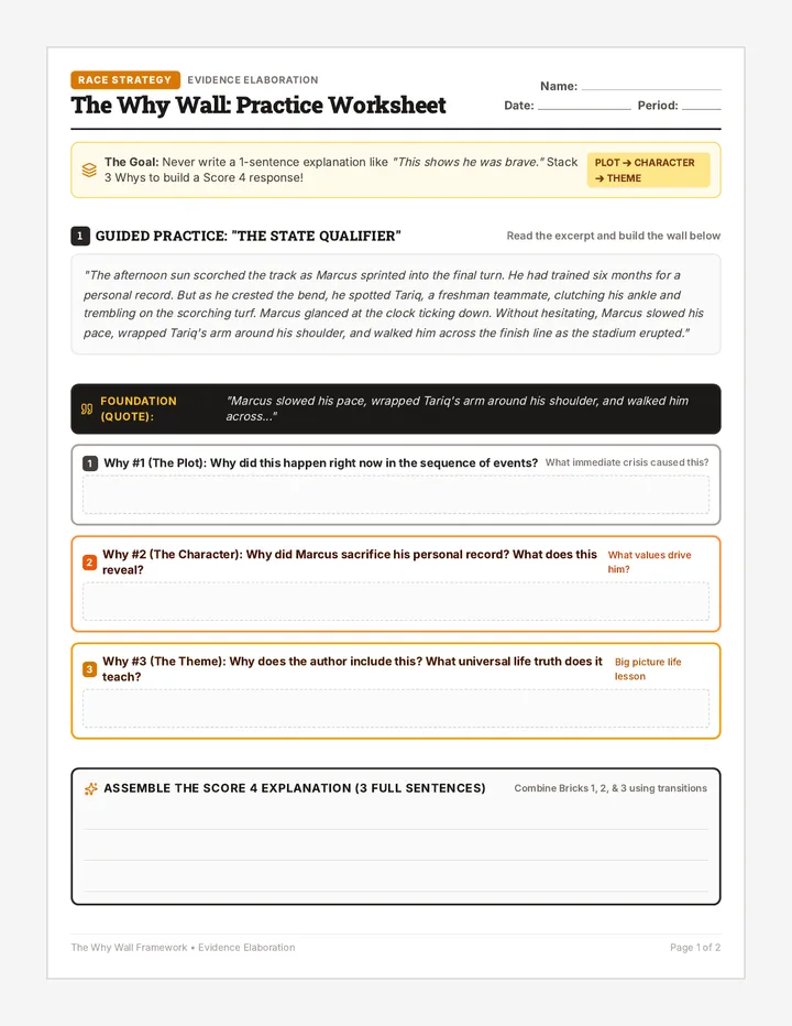 Why Wall Practice Worksheet