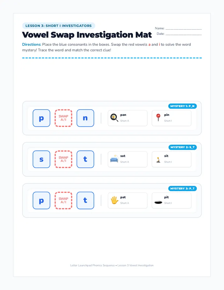 Short I Investigators Task Cards