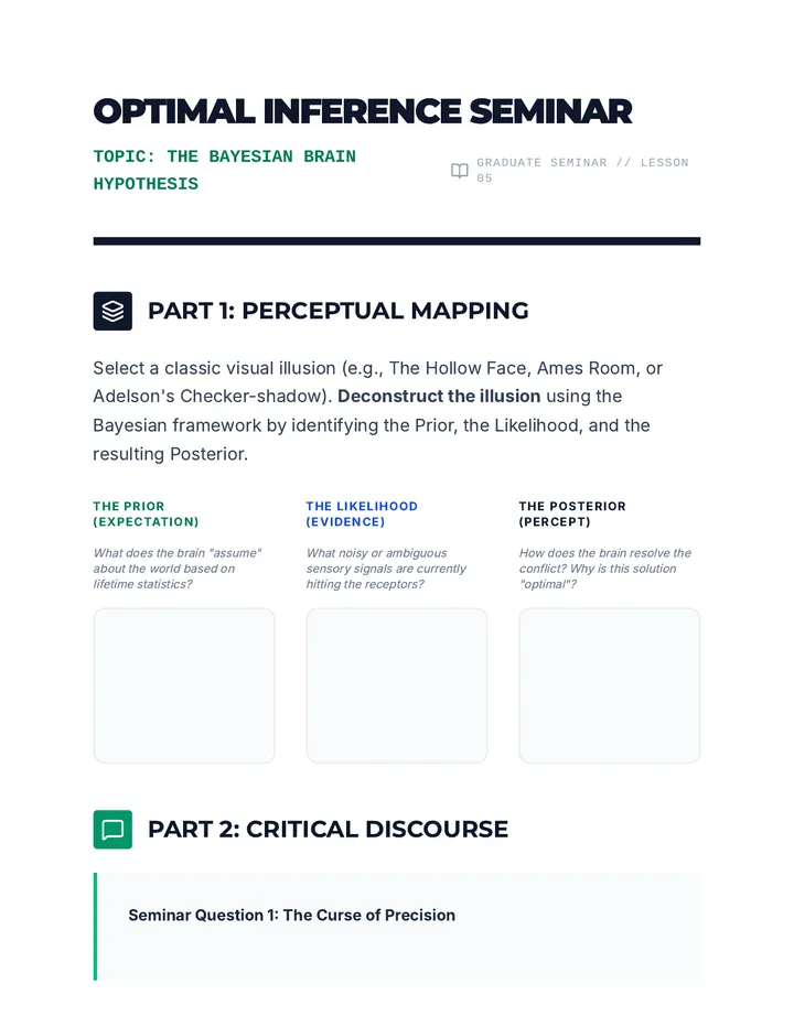 Bayesian Brain Seminar Analysis Worksheet