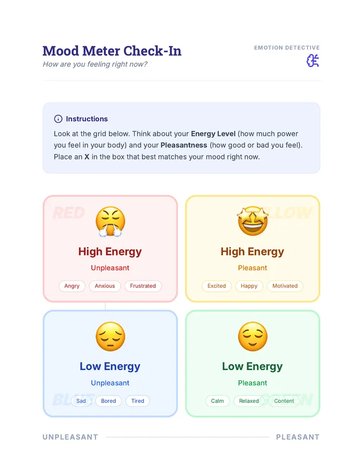 Mood Meter Check In Template