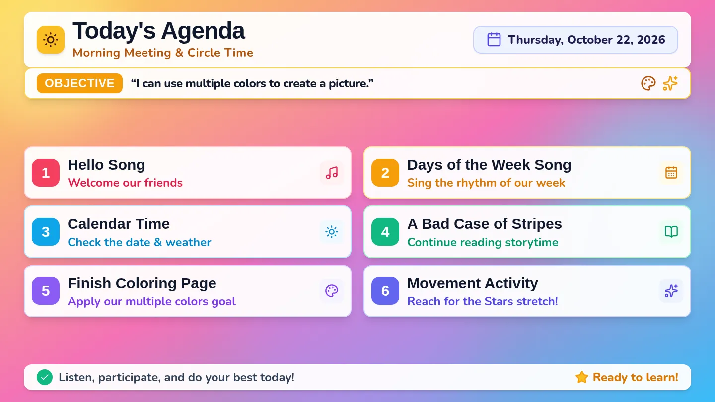 Daily Agenda Slide