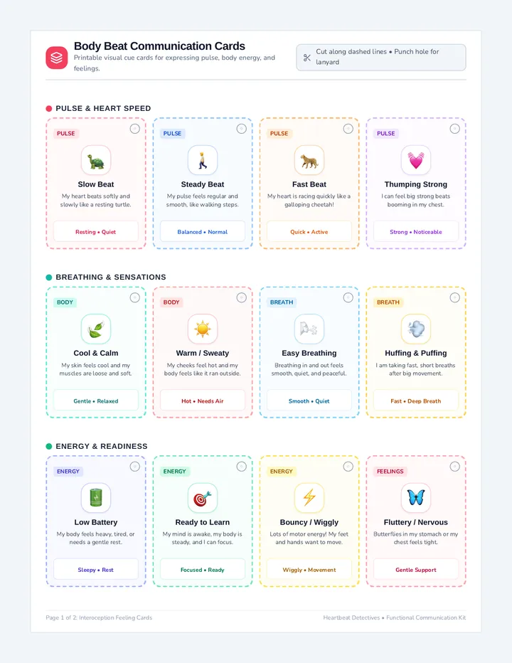 Body Beat Communication Cards
