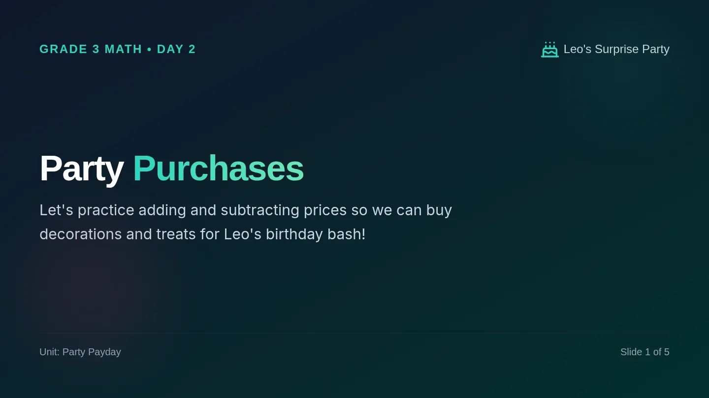 Party Purchase Slides