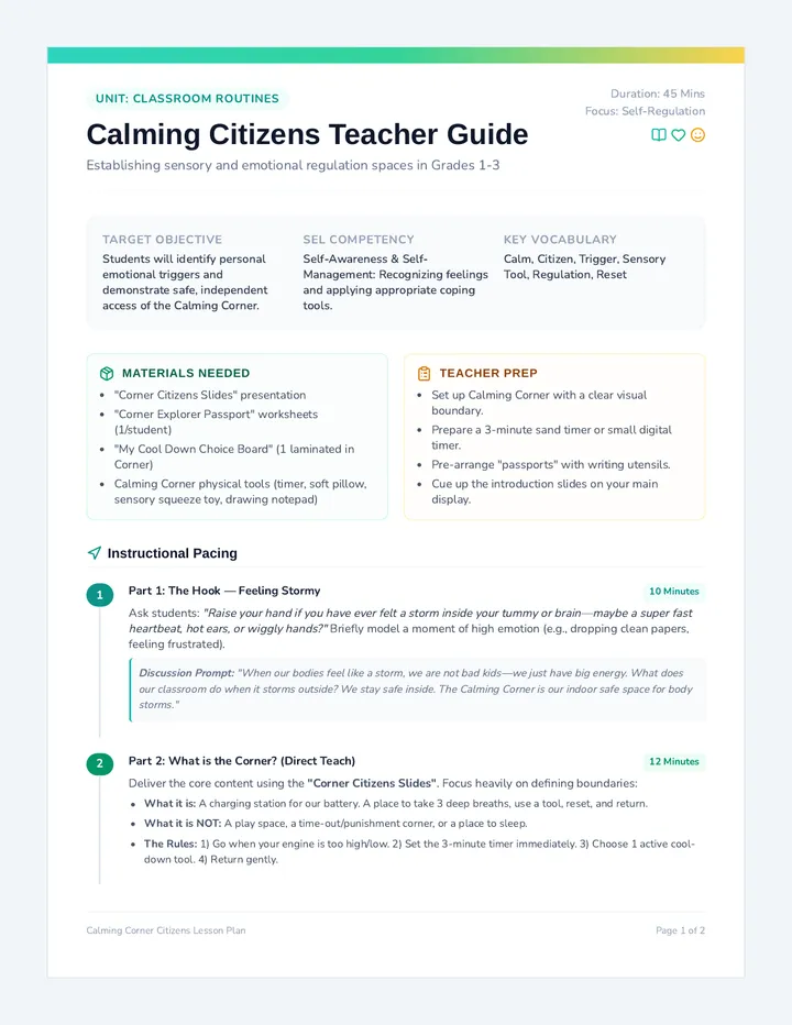 Calming Citizens Teacher Guide